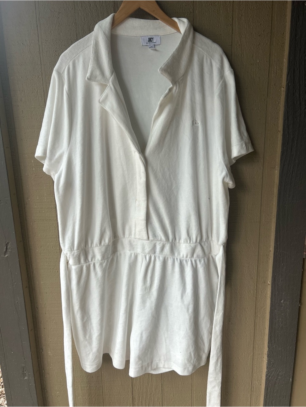 Terrycloth Romper by Juicy Couture in White Size 2X